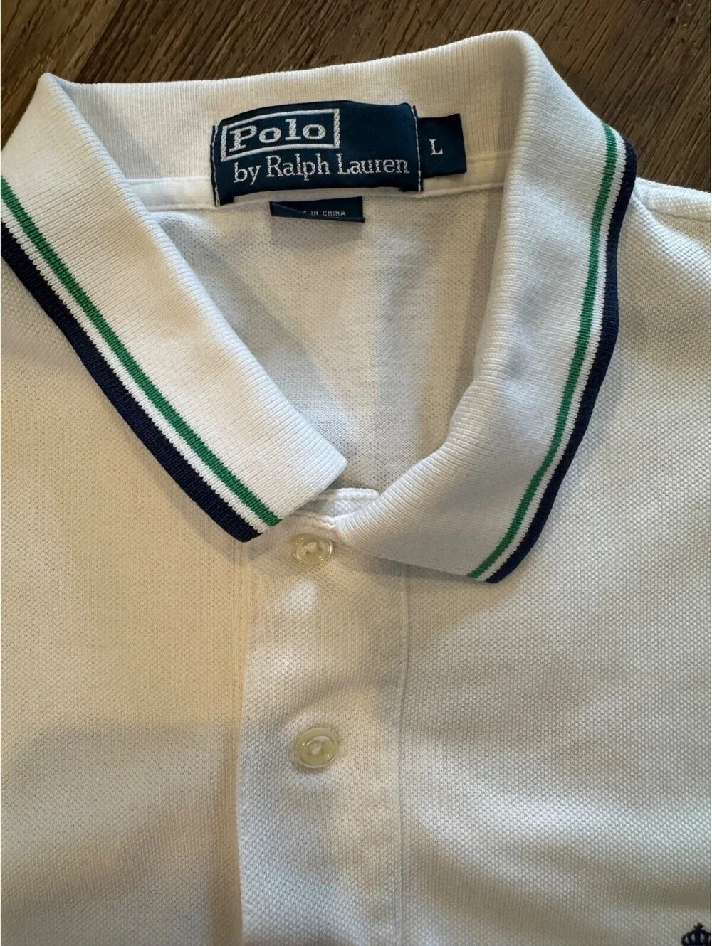 Polo Ralph Lauren White Shirt Sz Lg Classic Polo Tennis Racquets PRLC